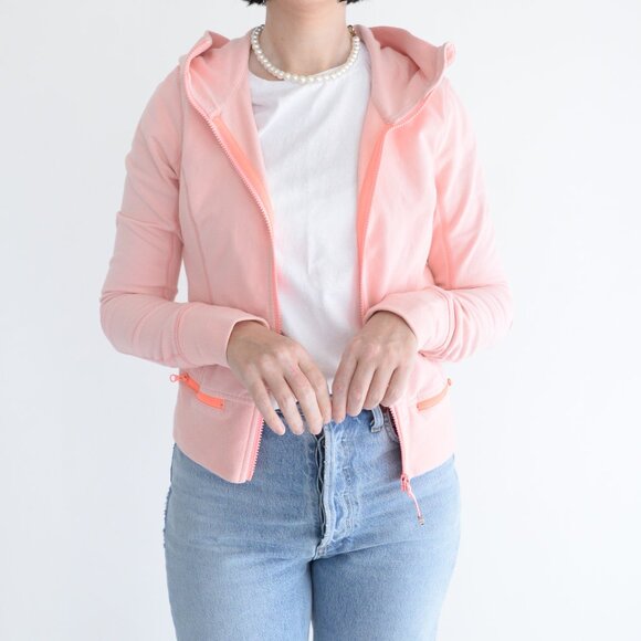Lululemon Rejuvenate Pink Hoodie Zip Up Mockneck Casual Bleached Coral Sweater 8 - Picture 1 of 12